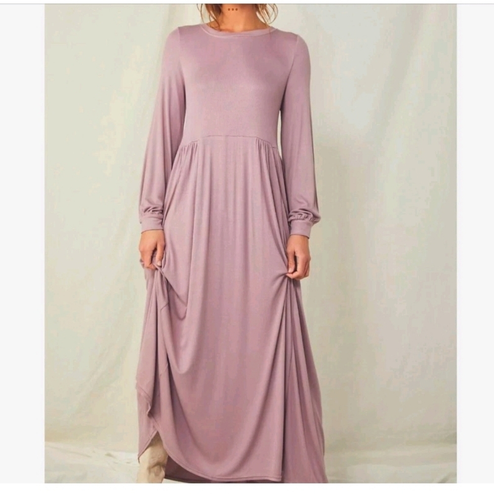 Free People Beach Cameron Dusty Rose Pullover Oversized Maxi Dress Size XS